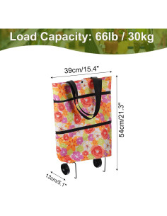 Bolsa de Compras Plegable con Ruedas MECCANIXITY 30kg Blanca 2