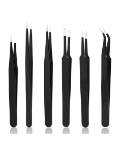 Juego de Pinzas de Precisión 6 Piezas TEXNINC ESD Acero Inoxidable
