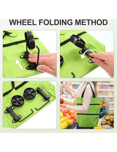 Bolsa de Compras Plegable con Ruedas MECCANIXITY 30kg Blanca