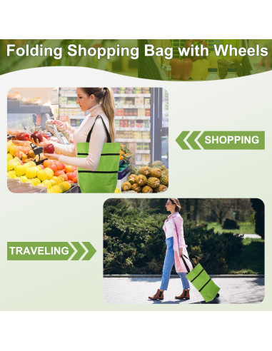 Bolsa de Compras Plegable con Ruedas MECCANIXITY 30kg Blanca