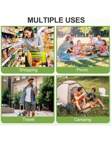 Bolsa de Compras Plegable con Ruedas MECCANIXITY 30kg Blanca