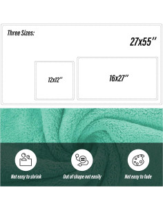 Juego de Toallas MOONQUEEN Microfibra Coral 6 Piezas Verde Aqua 2