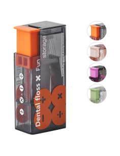 Palillos de Hilo Dental Metgoods con Dispensador Naranja - 10 Unidades