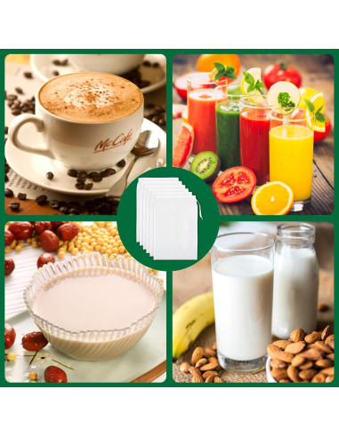 6 Piezas Bolsa de Leche de Nueces 30x20cm Nylon Reutilizable