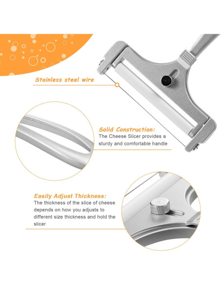 Cortador de Queso Ajustable Boao de Acero Inoxidable 14.5 cm