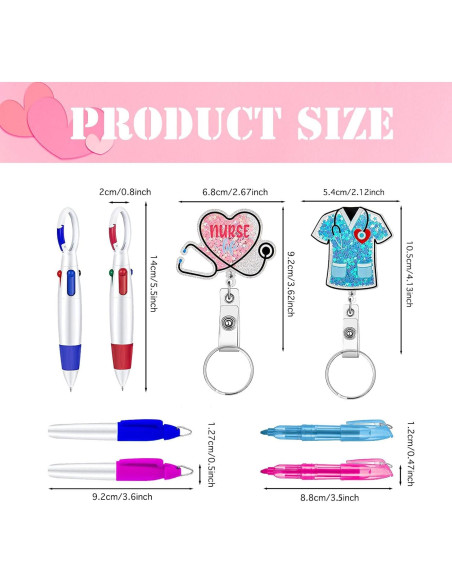 Kit de Insignia de Enfermera Mivofun con Bolígrafos y Resaltadores