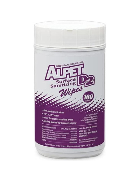 Toallitas desinfectantes Alpet D2, 960 unidades, prehumedecidas