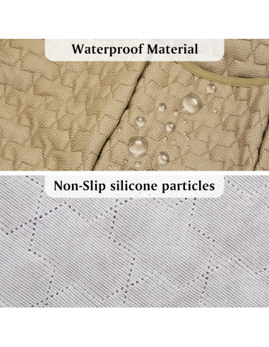 Organizador de Reposabrazos HADEEONG Caqui Antideslizante 14 Bolsillos