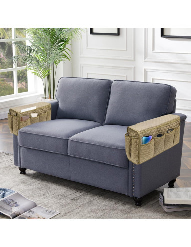 Organizador de Reposabrazos HADEEONG Caqui Antideslizante 14 Bolsillos