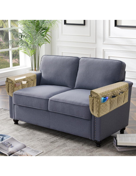 Organizador de Reposabrazos HADEEONG Caqui Antideslizante 14 Bolsillos