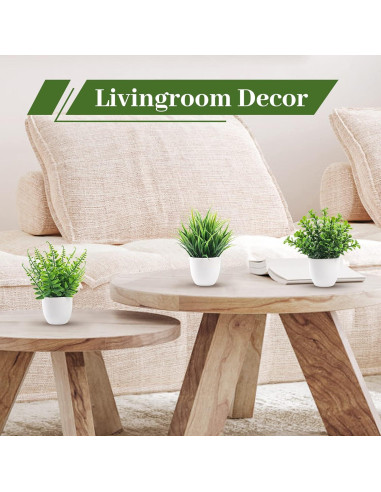 Plantas Artificiales en Macetas Der Rose - 4 Piezas Decorativas