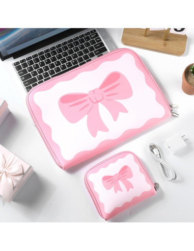 Funda para Laptop Rosa con Lazo Dansydaisy 13-13.3 Pulgadas