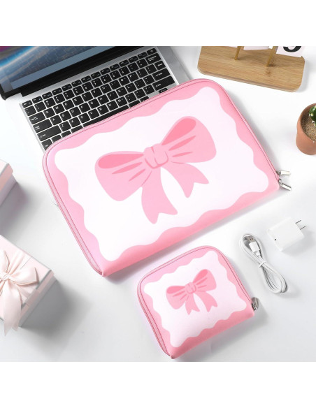 Funda para Laptop Rosa con Lazo Dansydaisy 13-13.3 Pulgadas