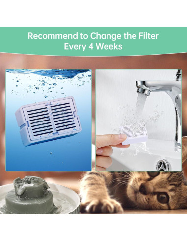 8 Filtros de Reemplazo para Fuente de Agua SgurFin 2.1L