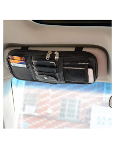 Organizador de Visera de Coche Lynkaye Cuero Sintético Negro