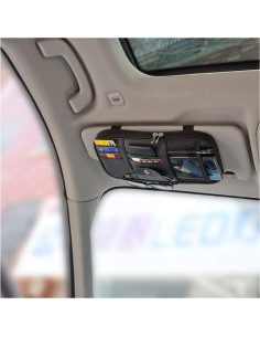Organizador de Visera de Coche Lynkaye Cuero Sintético Negro 2