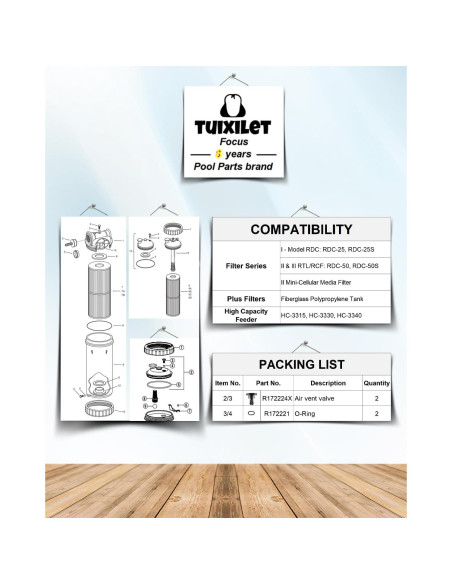 Válvula de Ventilación de Aire TUIXILET R172224X y O-Ring R172221