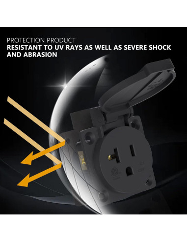 Enchufe NEMA 5-20 STARELO 20A 125V con Tapa Protectora