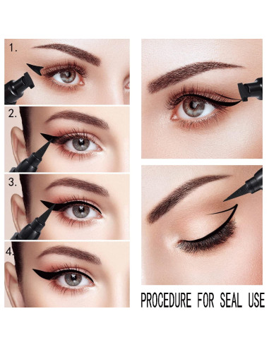 Delineador de Ojos con Sello AVIERLL B12 Negro Impermeable