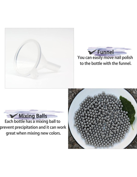 6 Botellas Vacías de Esmalte de Uñas 10ML Vidrio con Embudo