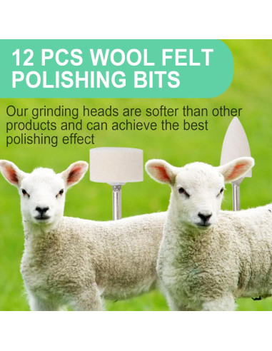 Brocas de Taladro para Uñas ZJchao - 12 Piezas Fieltro Pulido