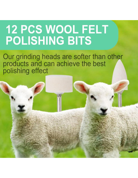 Brocas de Taladro para Uñas ZJchao - 12 Piezas Fieltro Pulido