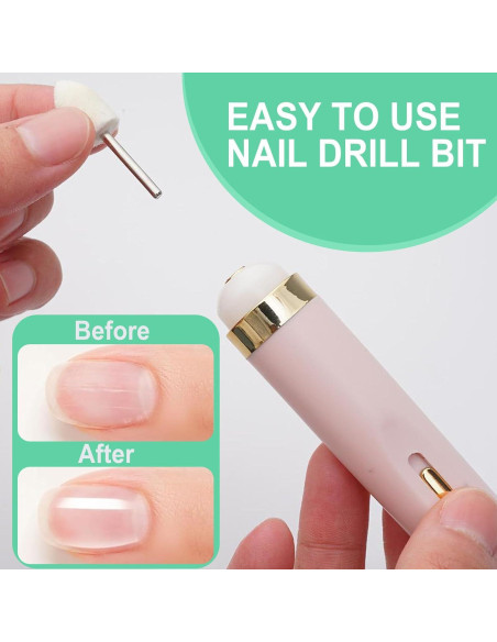 Brocas de Taladro para Uñas ZJchao - 12 Piezas Fieltro Pulido