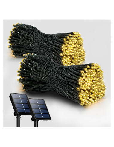 Paquete de 2 Luces de Cadena Solares Selarlyt 22m 200 LED IP65