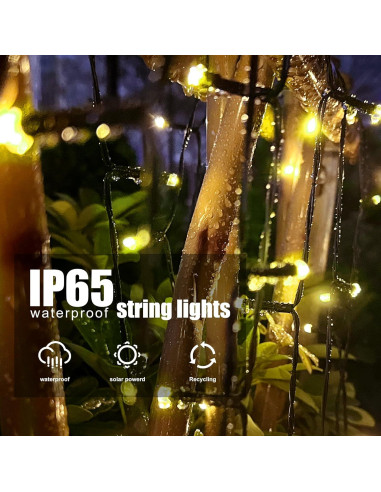 Paquete de 2 Luces de Cadena Solares Selarlyt 22m 200 LED IP65