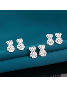 Soportes para Pendientes Pesados Catinee 6 Pcs Hipoalergénicos Plata 2
