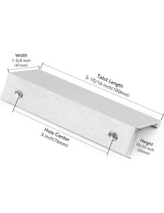 Tiradores de Gabinete Rergy 10 Unidades Níquel Cepillado 76mm 2