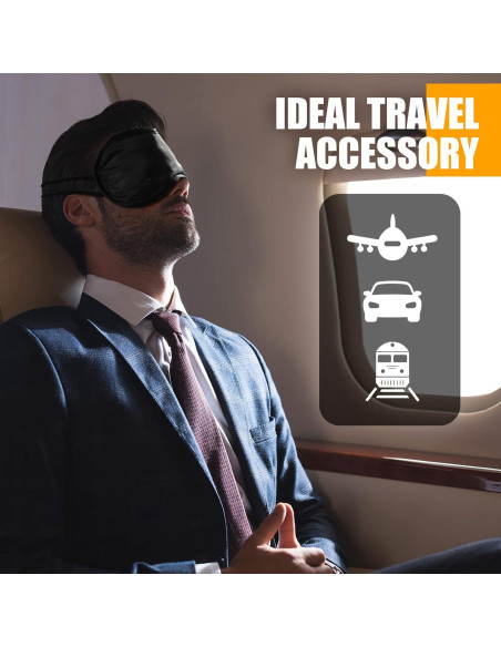 Tarpop 200 Pcs Máscaras de Ojos para Dormir Ajustables Negro