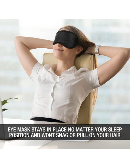 Tarpop 200 Pcs Máscaras de Ojos para Dormir Ajustables Negro