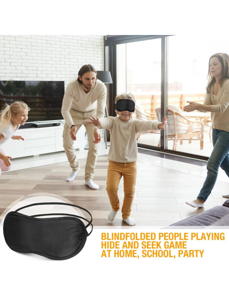 Tarpop 200 Pcs Máscaras de Ojos para Dormir Ajustables Negro