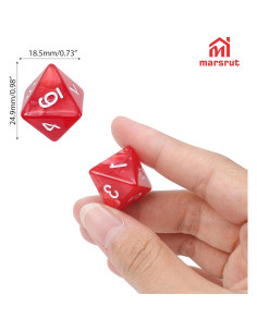 Juego de 10 Dados D8 Acrílicos Rojos para Juegos de Mesa 2