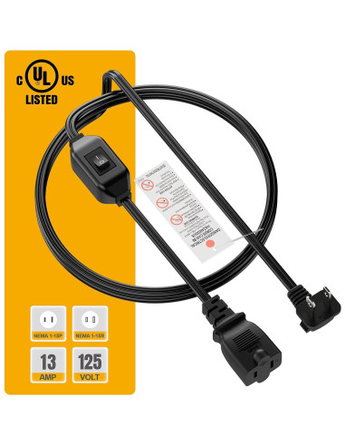 Cable de extensión 1.83m PluGrand con interruptor 12A 125V