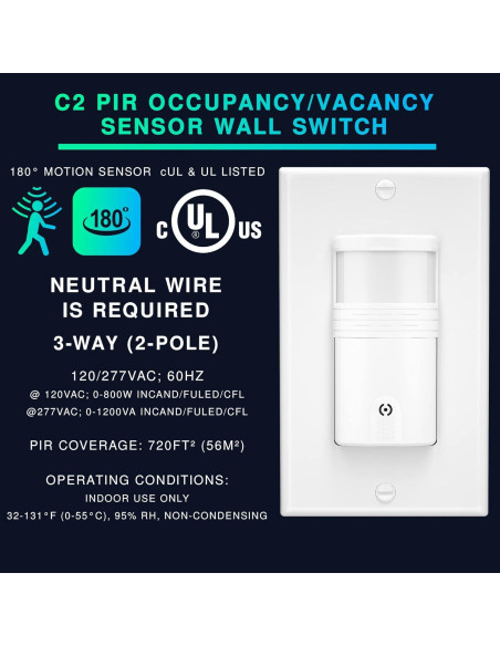 Interruptor de Luz con Sensor de Movimiento EverElectrix - 2 Piezas