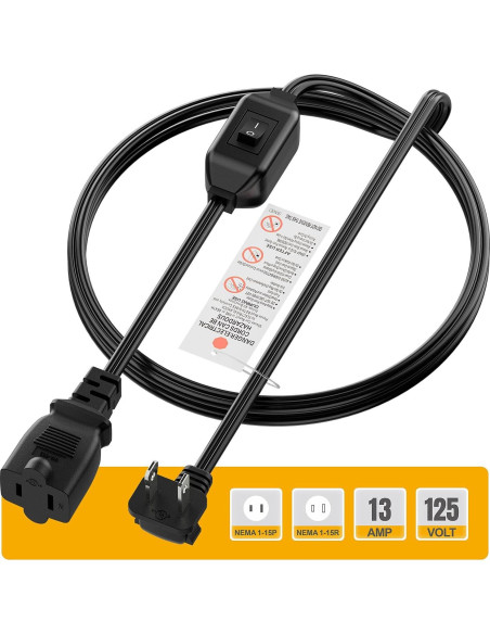Cable de extensión 1.83m PluGrand con interruptor 12A 125V