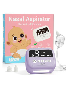Aspirador Nasal Eléctrico HEYVALUE para Bebé Morado con Luz Nocturna