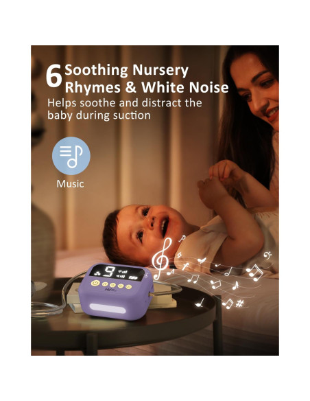 Aspirador Nasal Eléctrico HEYVALUE para Bebé Morado con Luz Nocturna Aspirador Nasal Eléctrico HEYVALUE para Bebé Morado con Luz Nocturna
