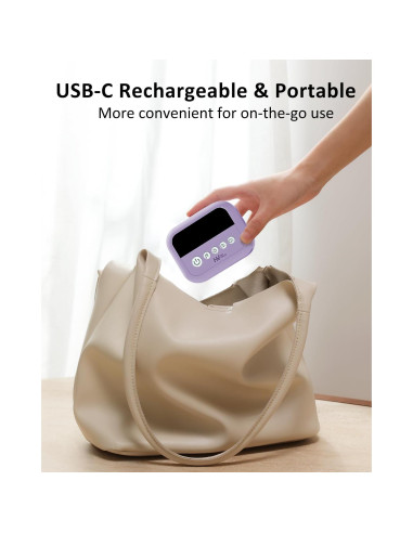 Aspirador Nasal Eléctrico HEYVALUE para Bebé Morado con Luz Nocturna