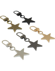 5 Tiradores de Cremallera de Metal Kemcatui Estrella Multicolor 2