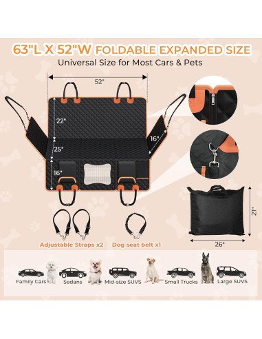 Funda de Asiento para Perros Mildly Home DCSC125 100% Impermeable