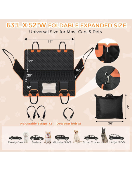 Funda de Asiento para Perros Mildly Home DCSC125 100% Impermeable