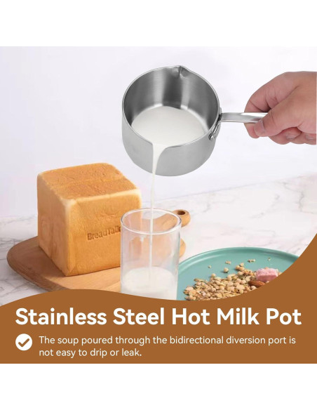 Cacerola de Acero Inoxidable Cyrank 295ml con Doble Vertedor