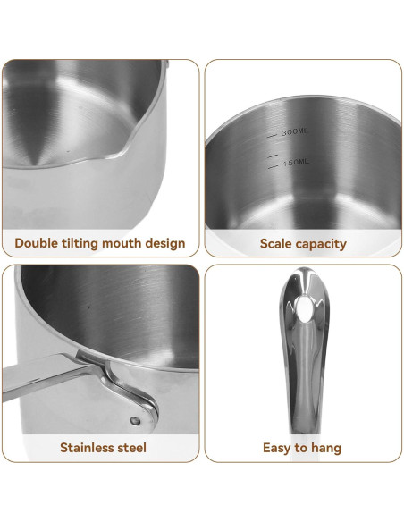 Cacerola de Acero Inoxidable Cyrank 295ml con Doble Vertedor