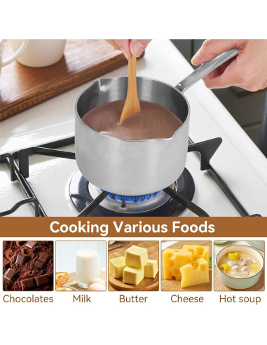 Cacerola de Acero Inoxidable Cyrank 295ml con Doble Vertedor