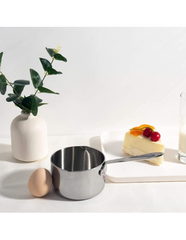 Cacerola de Acero Inoxidable Cyrank 295ml con Doble Vertedor