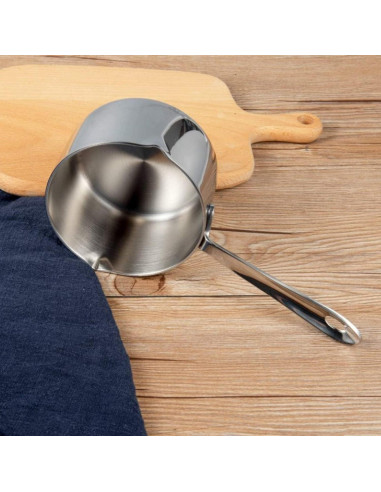 Cacerola de Acero Inoxidable Cyrank 295ml con Doble Vertedor