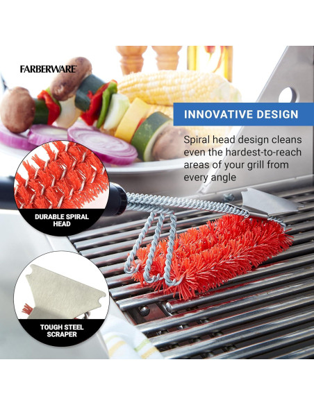 Cepillo de Parrilla Farberware BBQ Triple Nylon 45.72 cm